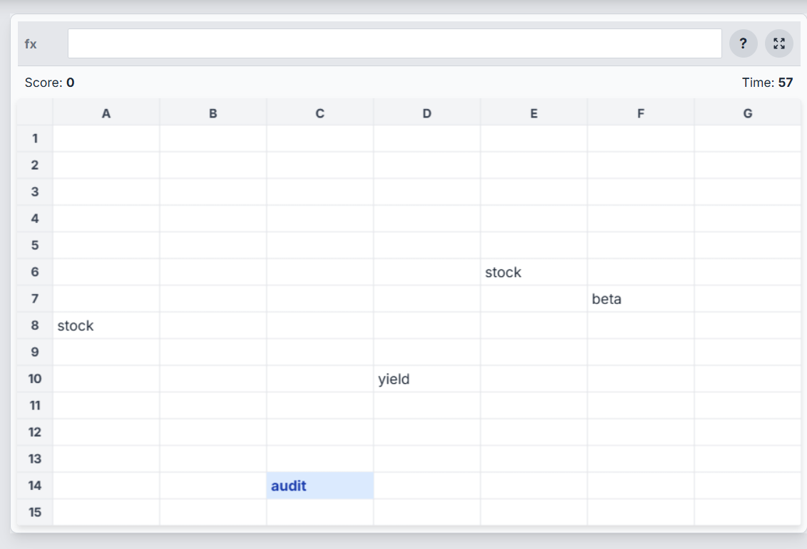 Spreadsheet Hero Game